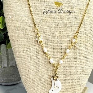 🌜Moon and stars ✨freshwater pearls, nacar necklace and bracelet